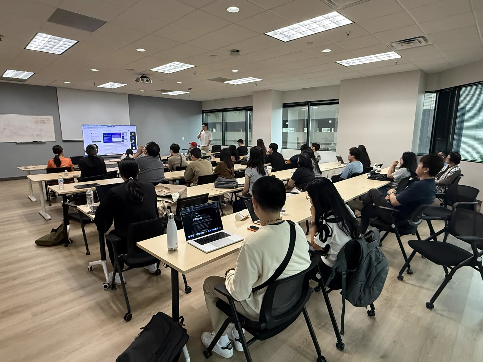 A full room working on laptops at the second OpenClaw meetup in Dallas